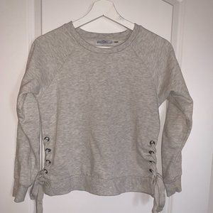 Dex Cream/Gray Sweatshirt , Ties on the side, XS